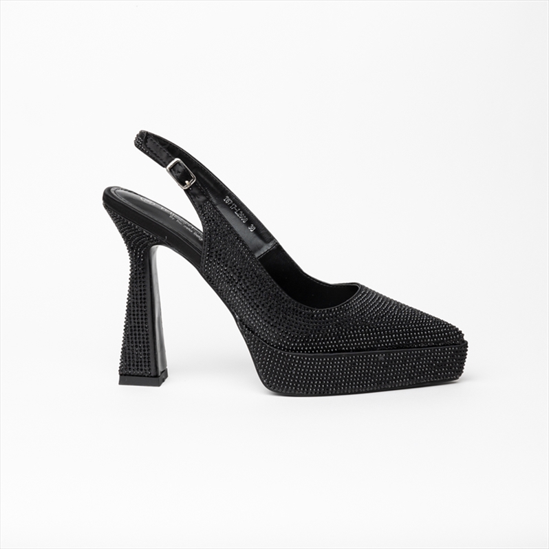 Miss Belgini heeled slingback with platform