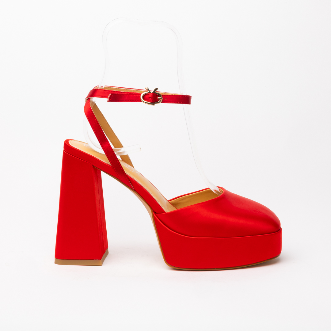 Miss Belgini High Block Heels Pumps with Round Toe