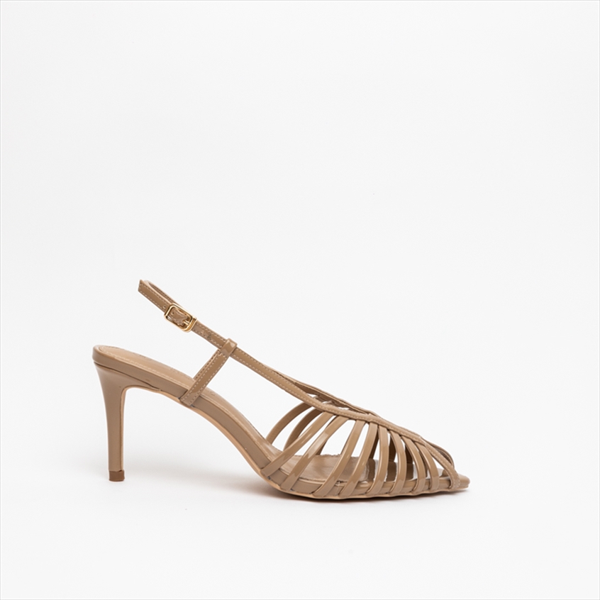 Miss Belgini Pointed Peep Toe Caged High Heel Sandals