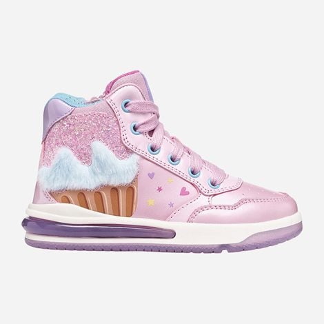 GEOX Παιδικά Sneakers Sketlite Girl Lights Ροζ (1131734)