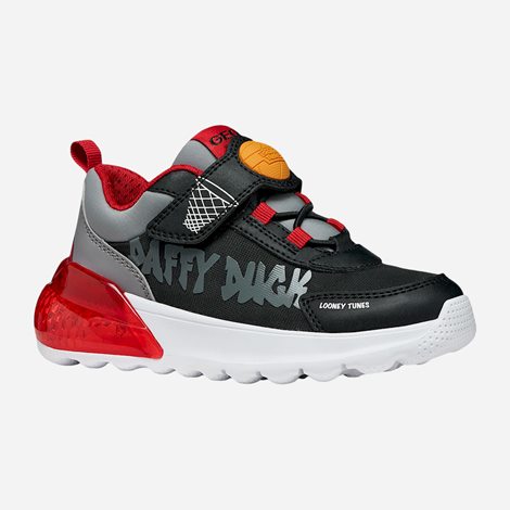 GEOX Παιδικά Sneakers Daffy Duck με φωτάκια Μαύρο (1098581)