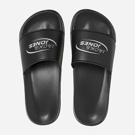 JACK & JONES Ανδρικές Σαγιονάρες Woscar Logo Μαύρες (1091353)