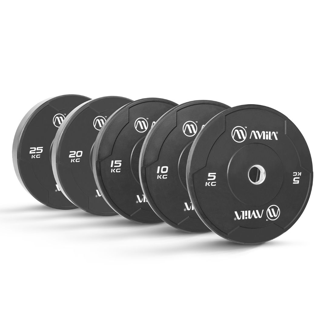 AMILA BLACK W BUMPER SLIM WEIGHT PLATES 50MM