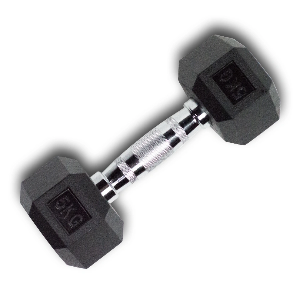 5kg Hex Rubber Dumbbell (28205) (X-FIT)
