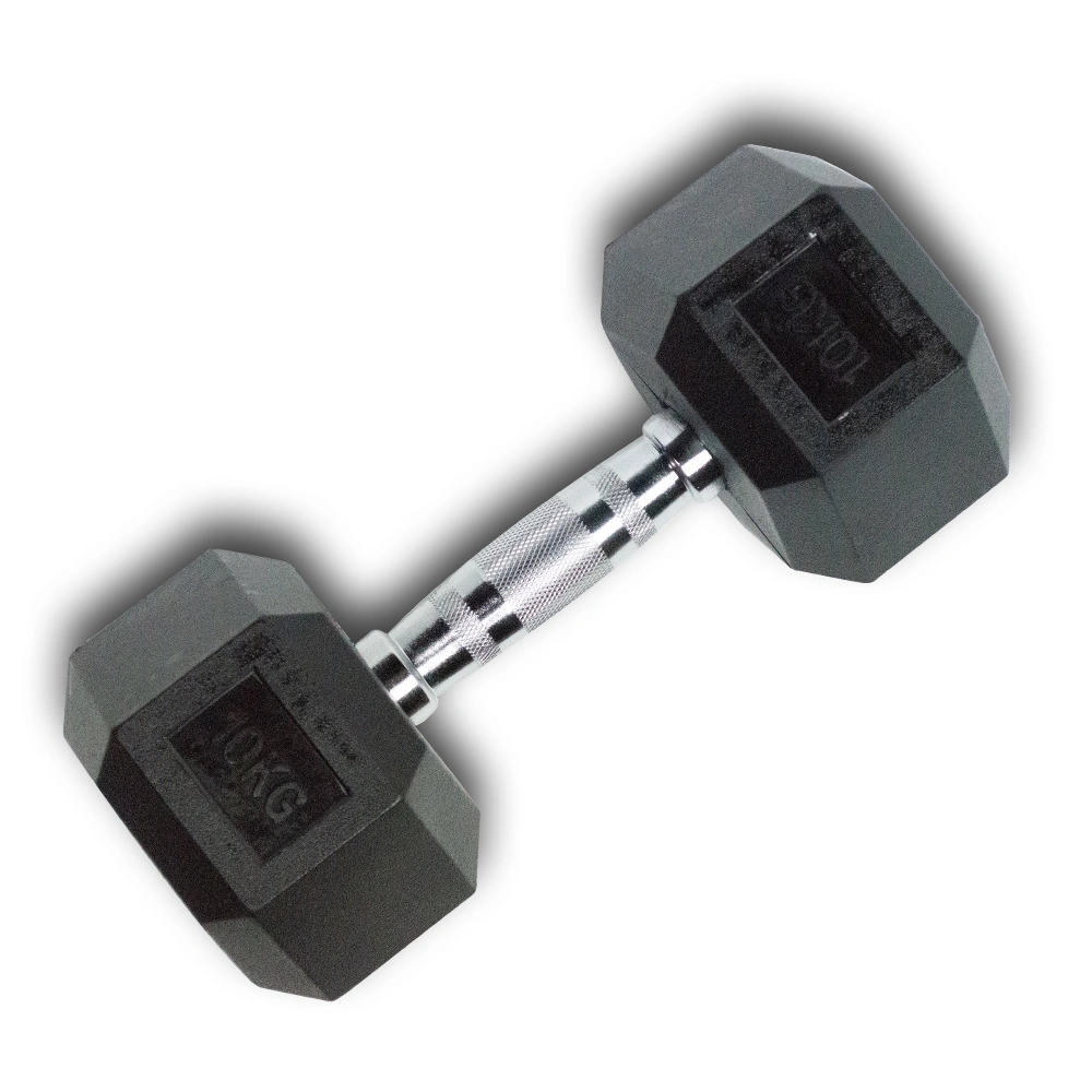 10kg Hex Rubber Dumbbell (28205) (X-FIT)