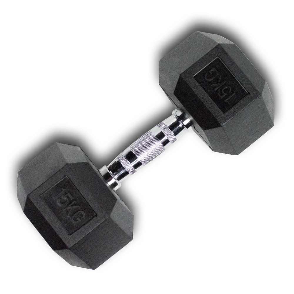 15kg Hex Rubber Dumbbell (28205) (X-FIT)