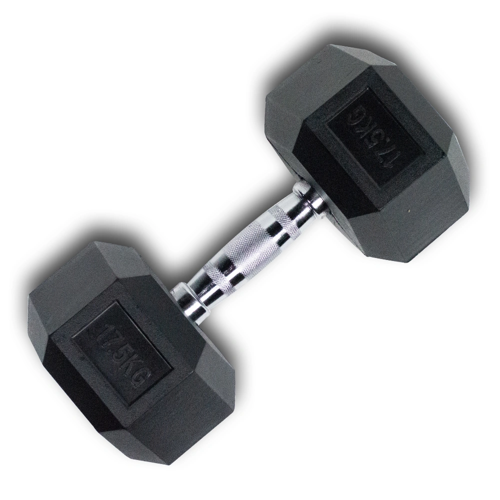 17,5kg Hex Rubber Dumbbell (28205) (X-FIT)