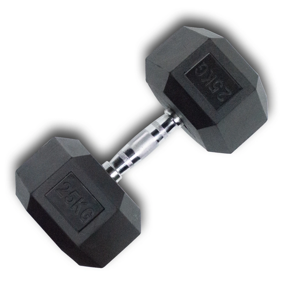 25kg Hex Rubber Dumbbell (28205) (X-FIT)