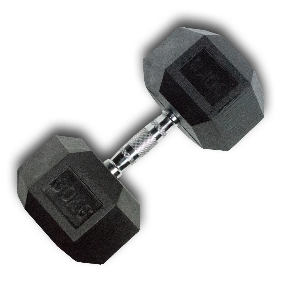 30kg Hex Rubber Dumbbell (28205)