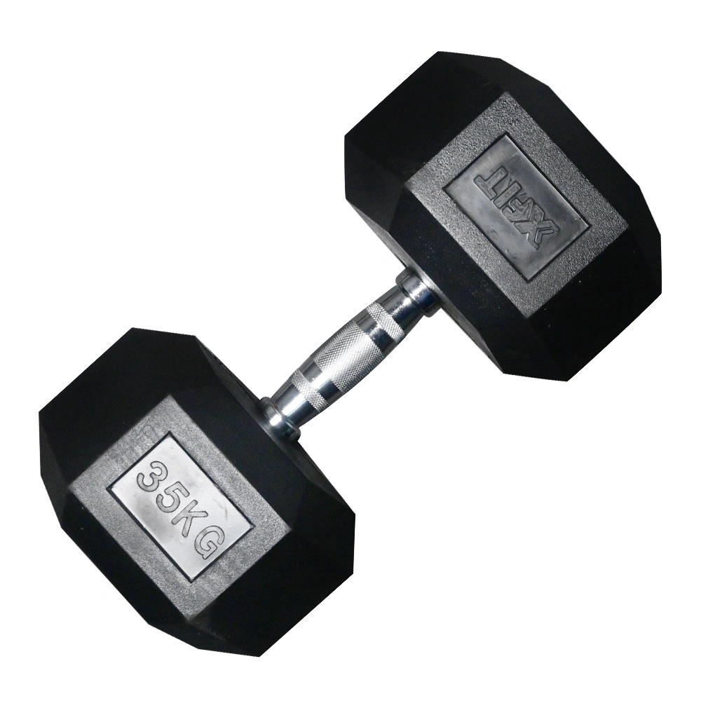 Hex Rubber Dumbbell 35kg (28205) (X-FIT)