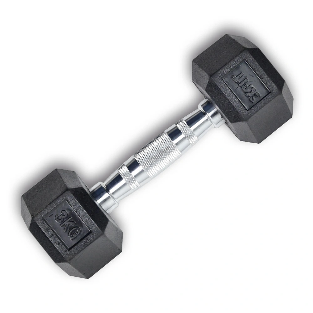 Hex Rubber Dumbbell 3kg (28205) (X-FIT)