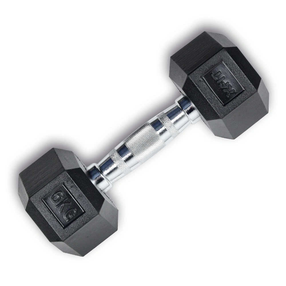 Hex Rubber Dumbbell 6kg (28205) (X-FIT)