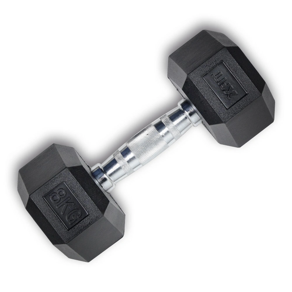 Hex Rubber Dumbbell 8kg (28205) (X-FIT)