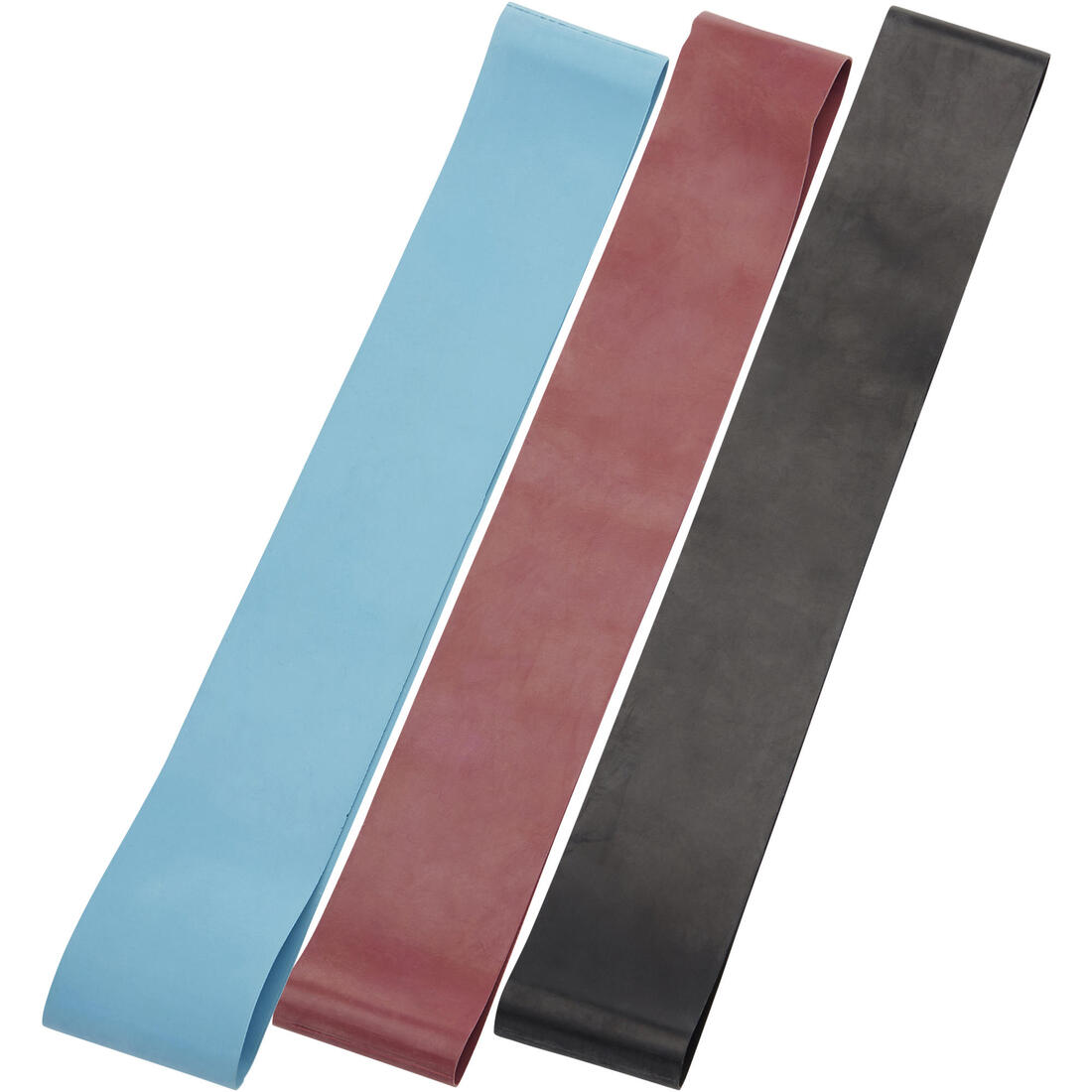 Fitness Resistance Bands Three-Pack 5-6-7 kg - Blue/Burgundy/Black
