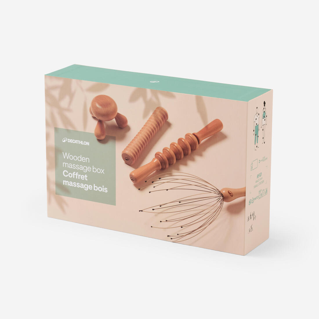 Set of 4 wooden massage accessories