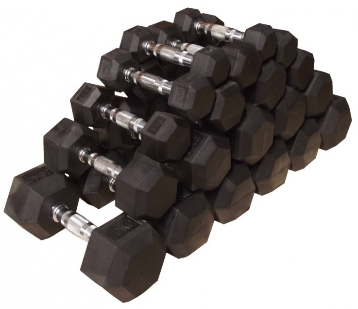 IFS Hex Rubber Dumbell Set No Rack (1-10kg)