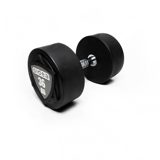 Sidea Black PU Rubber Dumbbell 36 kg (Single)