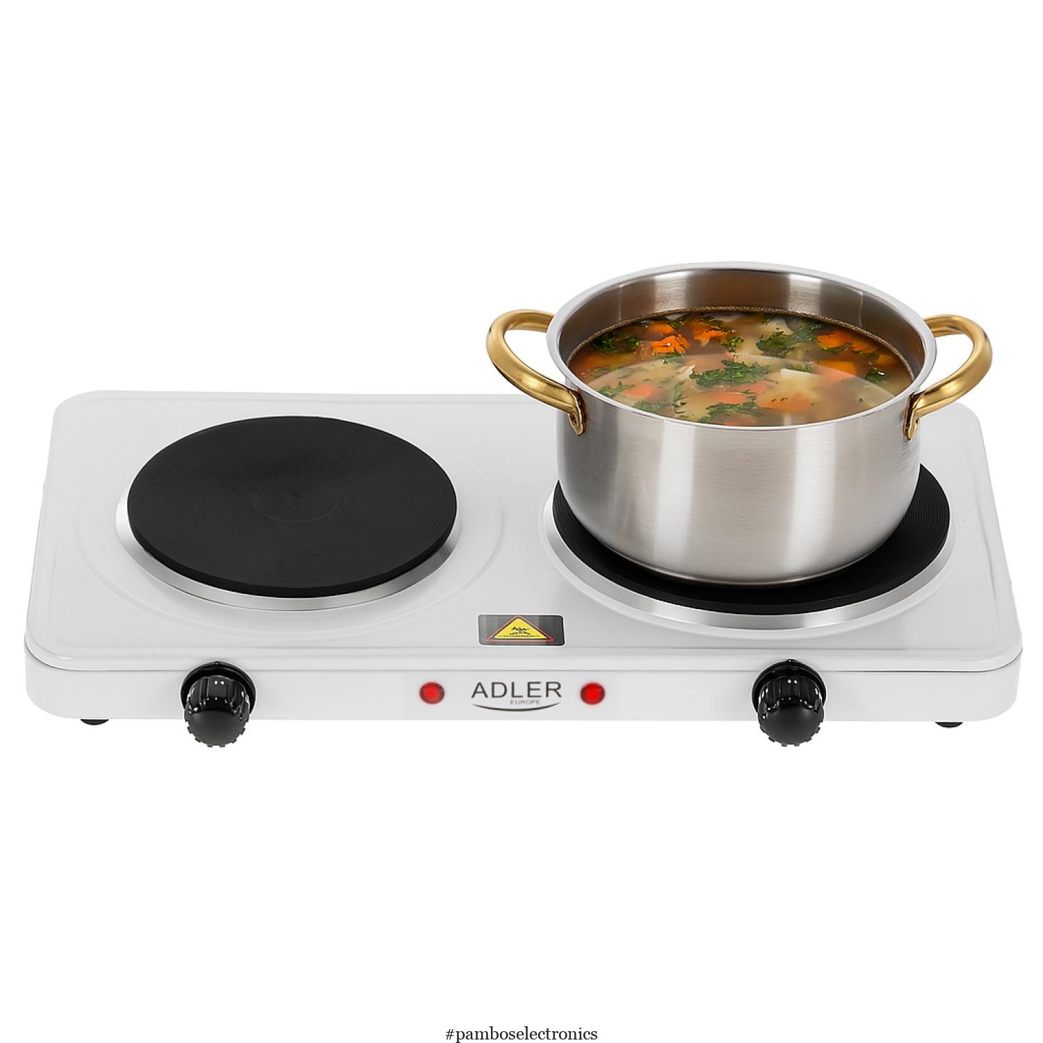 Adler AD 6520 Double Electric Hot Plate – White