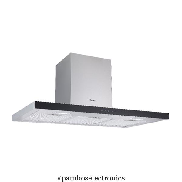 Midea MH90I4300X-CYP Island Cooker Hood – 90 cm Stainless Steel with Black Panel, 640 m³/h