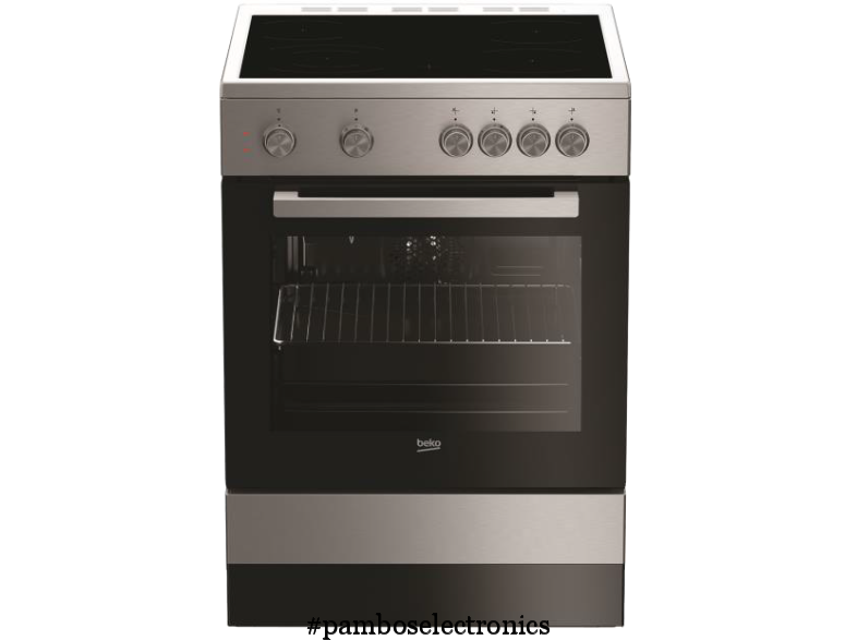 Beko FSM 67010 GX Freestanding Cooker | Ceramic Glass & Inox