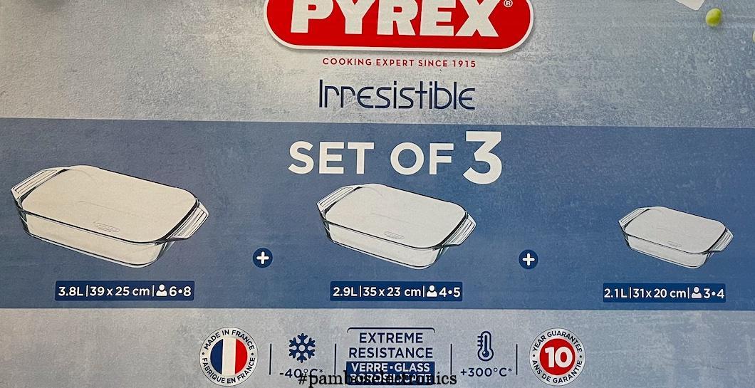 Pyrex – cookwave 3 piece set – 3.8l – 2.9l – 2.1l
