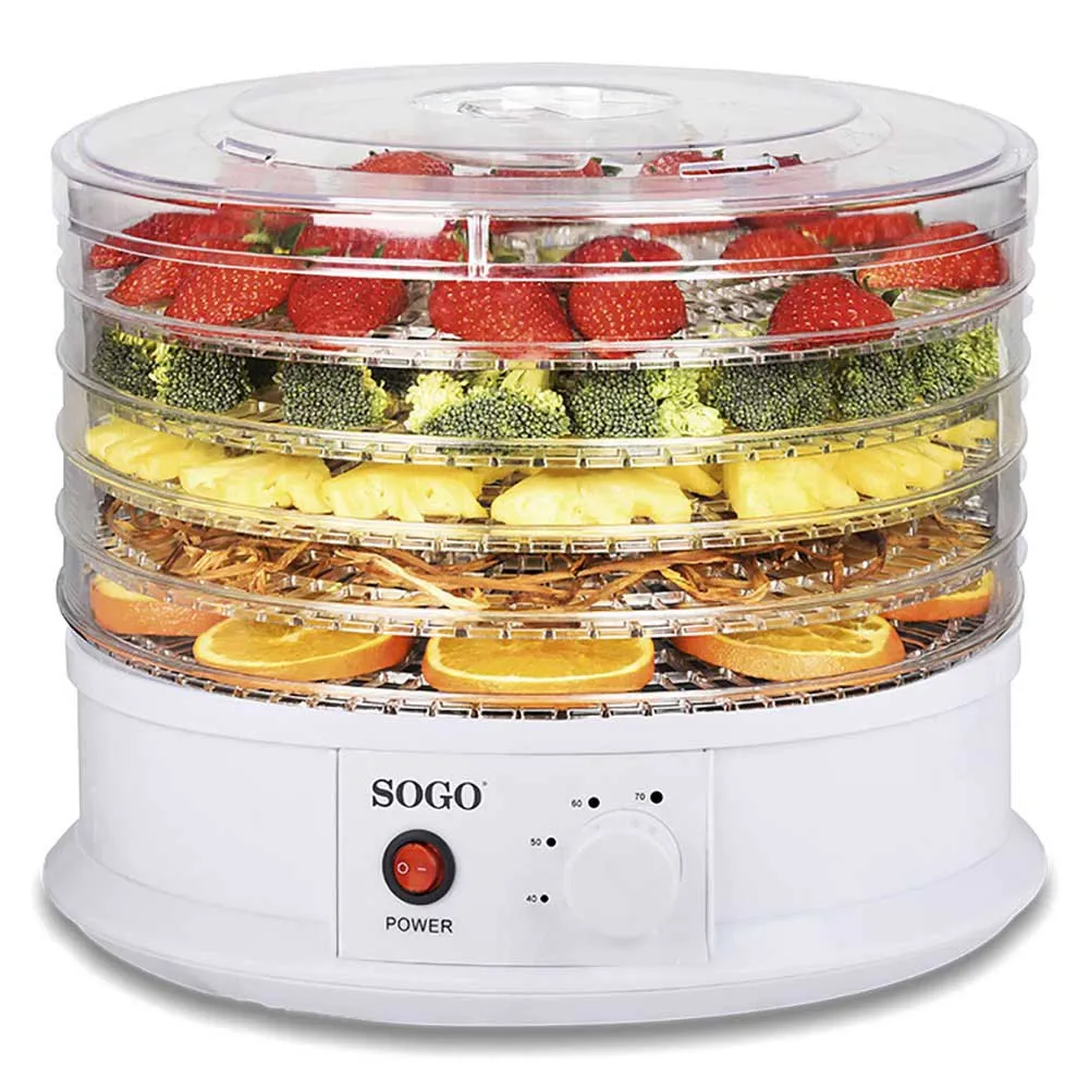 Sogo – 5 tier food dehydrator white – ss-10460