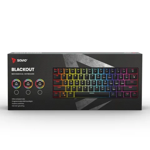 Savio Blackout Mechanical Gaming Keyboard With RGB Backlight and Brown Keys