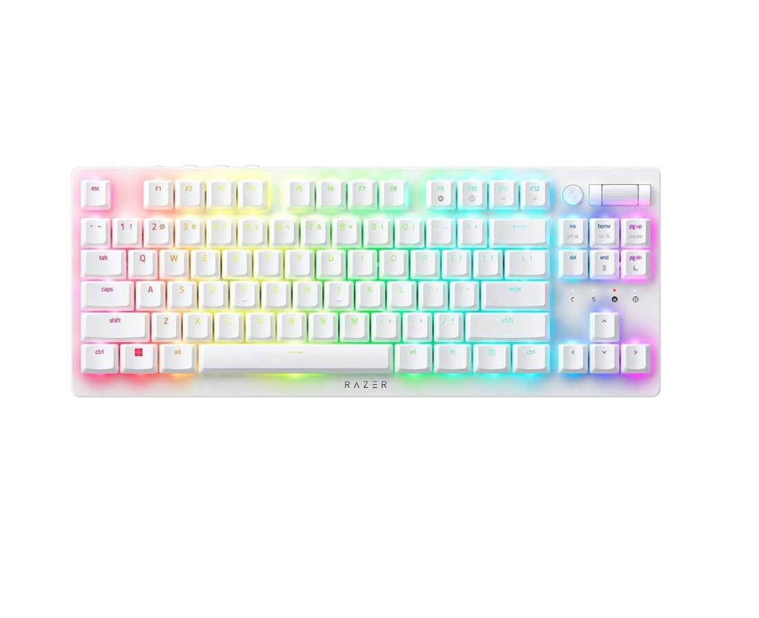 Razer Deathstalker V2 Pro TKL Wireless Keyboard Low Profile Linear Red Optical Switches RGB White