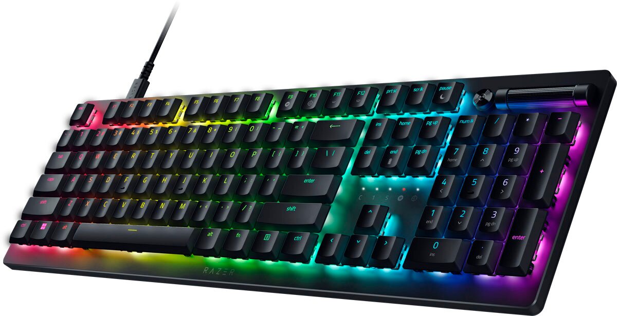 Razer Deathstalker V2 Low-profile RGB Gaming Keyboard Clicky Purple Optical Switches