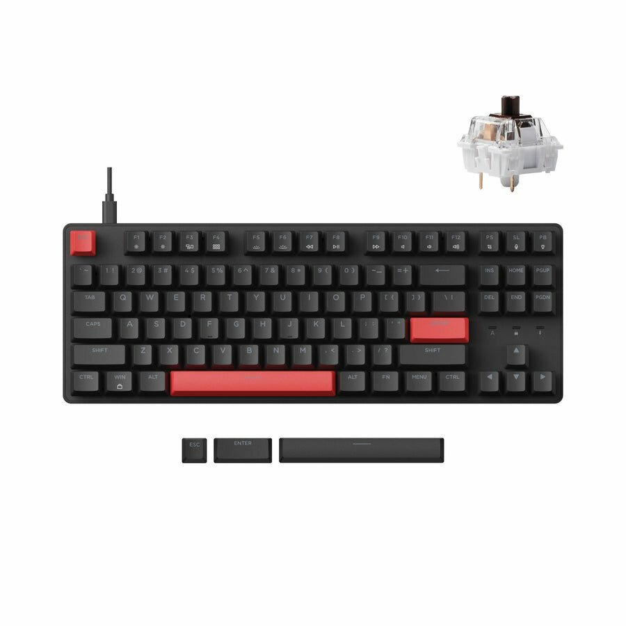 Lemokey X1 (X1-A3) QMK/VIA Wired Mechanical Keyboard TKL 80% Brown Switch US Layout