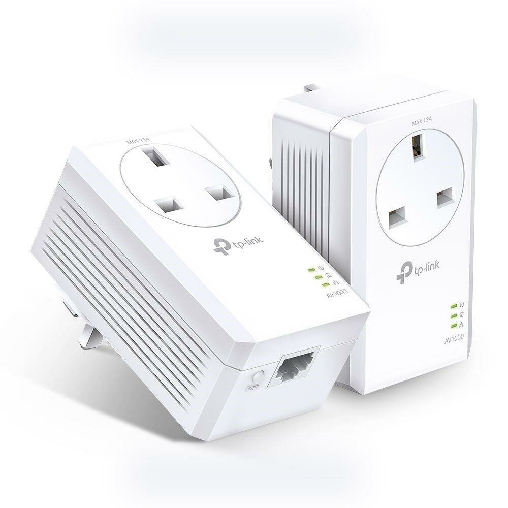 TP-LINK TL-PA7017P KIT AV1000 Gigabit Passthrough Powerline Starter Kit