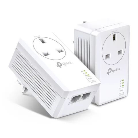 TP-LINK TL-PA7027P KIT AV1000 2-Port Gigabit Passthrough Powerline Starter Kit