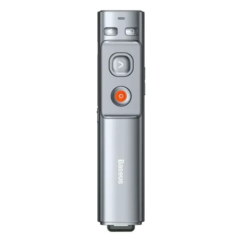 Baseus OrangeDot Rechargeable Wireless Laser Presenter Grey with USB + Type-C Receiver