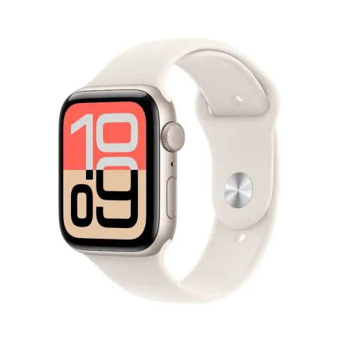 Apple Watch SE 2025 GPS 44mm Starlight Aluminium Case With Starlight Sport Band S/M (MEHG4QL/A)