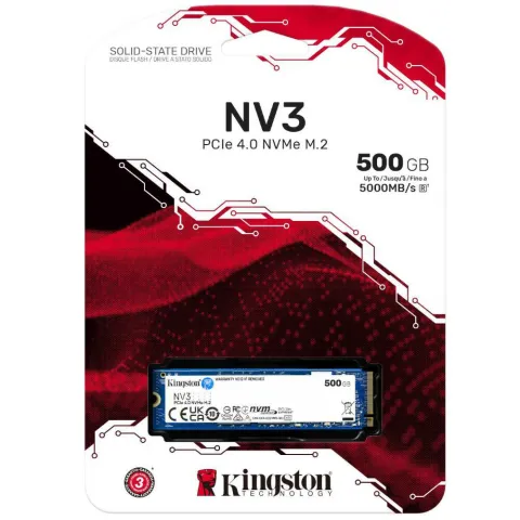 500GB M.2 SSD NVME Gen.4 Kingston NV3 5000/3000MB/s Read/Write speed (SNV3S/500G)