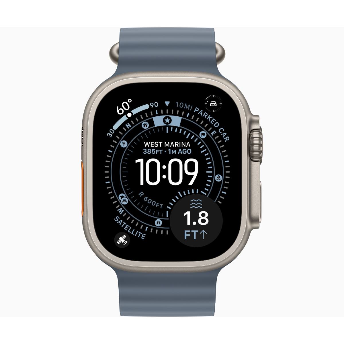 APPLE Smartwatch Ultra 3 GPS + Cellular 49mm, Φυσικό Τιτάνιο με Anchor Μπλε Λουράκι