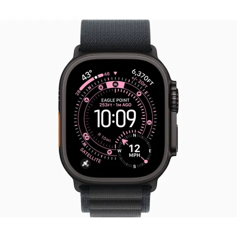 APPLE Smartwatch Ultra 3 GPS + Cellular 49mm, Μαύρο Τιτάνιο με Μαύρο Alpine Λουράκι Large