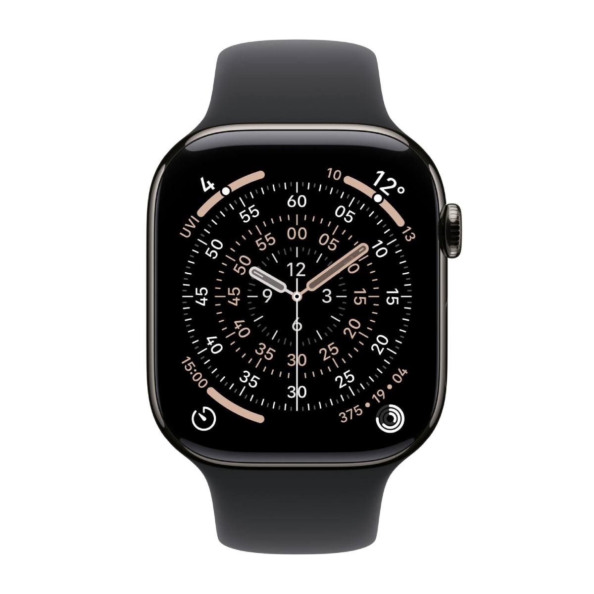 APPLE Smartwatch Series 11 GPS + Cellular 46 mm, Slate Τιτανίου με Μαύρο Αθλητικό Λουράκι S/M