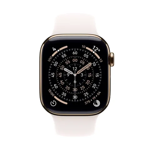 APPLE Smartwatch Series 11 GPS + Cellular 46 mm, Χρυσό Τιτανίου με Light Blush Αθλητικό Λουράκι S/M
