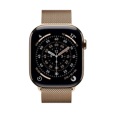 APPLE Smartwatch Series 11 GPS + Cellular 46 mm, Χρυσό Τιτανίου με Χρυσό Milanese Λουράκι S/M