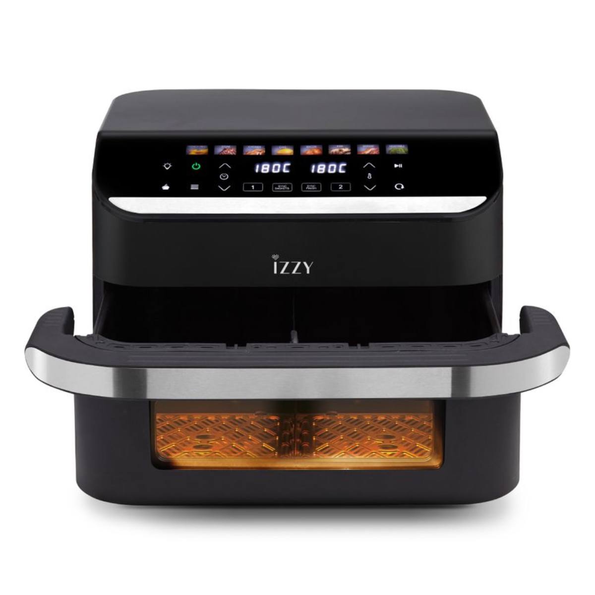 IZZY 224638 IZ-8260 Φριτέζα Αέρος με Διπλό Αποσπώμενο Κάδο XXL 11 Λίτρα, Μαύρο