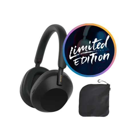 SONY WH1000XM5SAB.CE7 Noise Cancelling Ασύρματα Ακουστικά Limited Edition Soft Case εκδοχή, Μαύρο