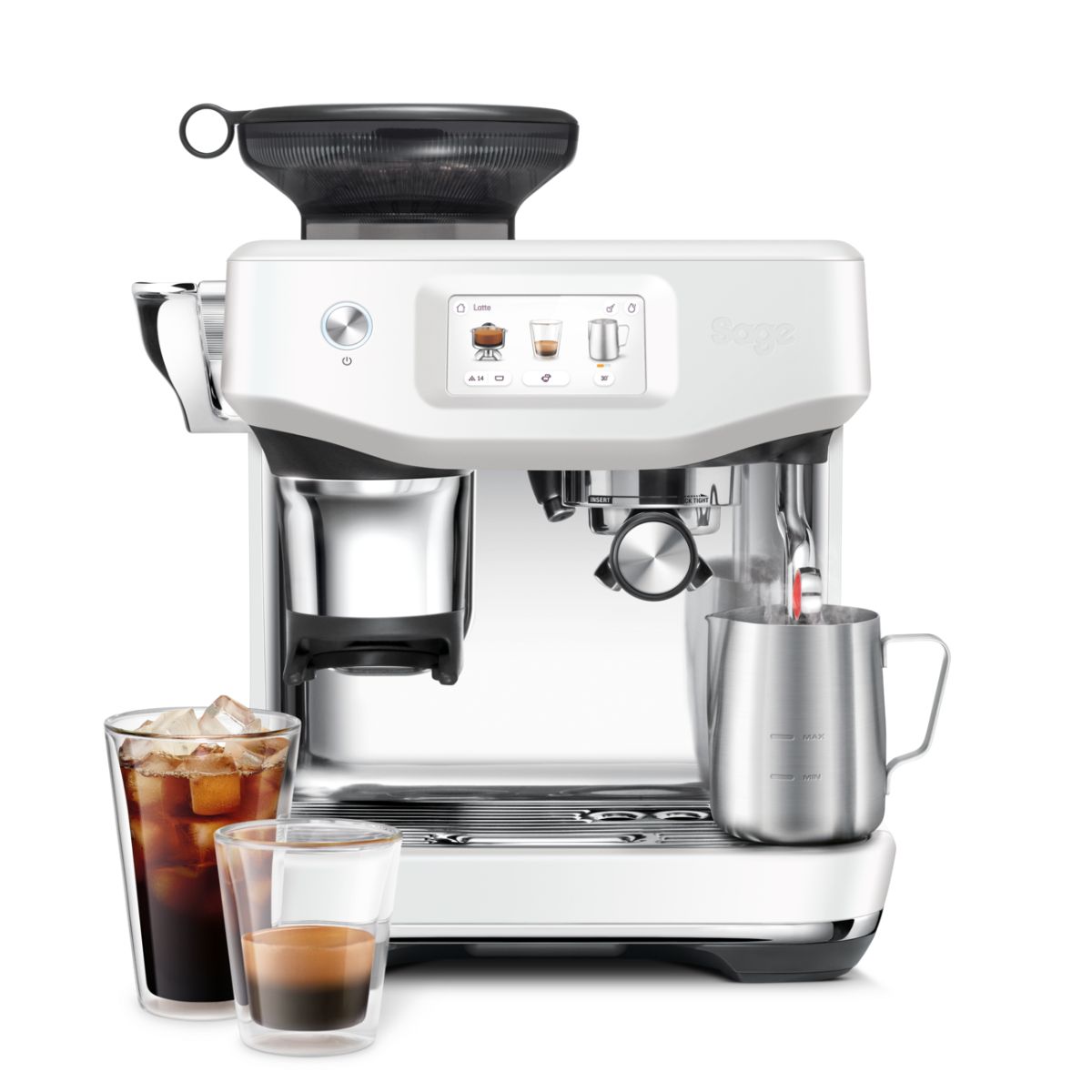 SAGE The Barista Touch™ Impress Ημιαυτόματη Μηχανή Espresso, Άσπρο