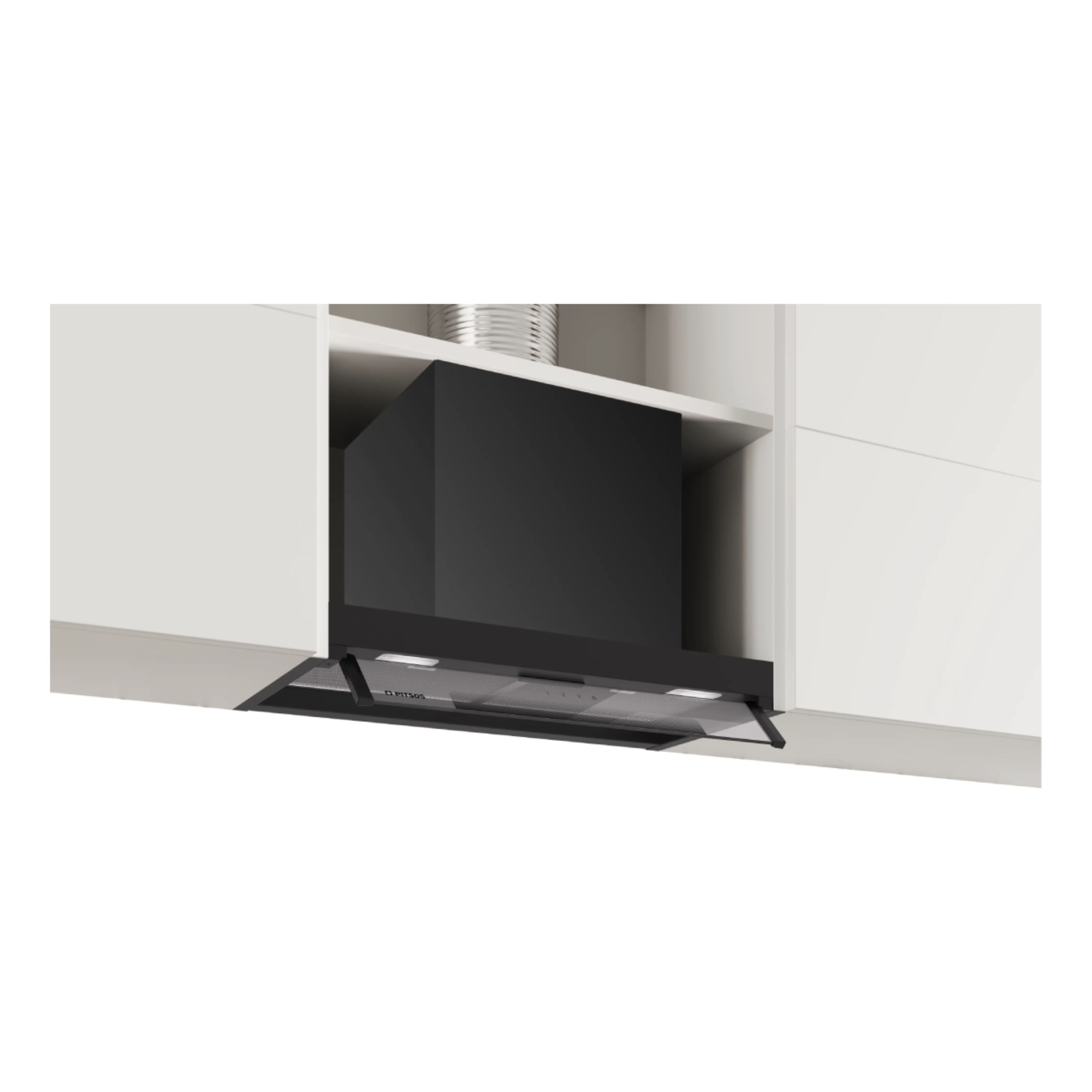 PITSOS PID6D76G Canopy Εντοιχιζόμενος Απορροφητήρας 60Cm, Μαύρο Ματ