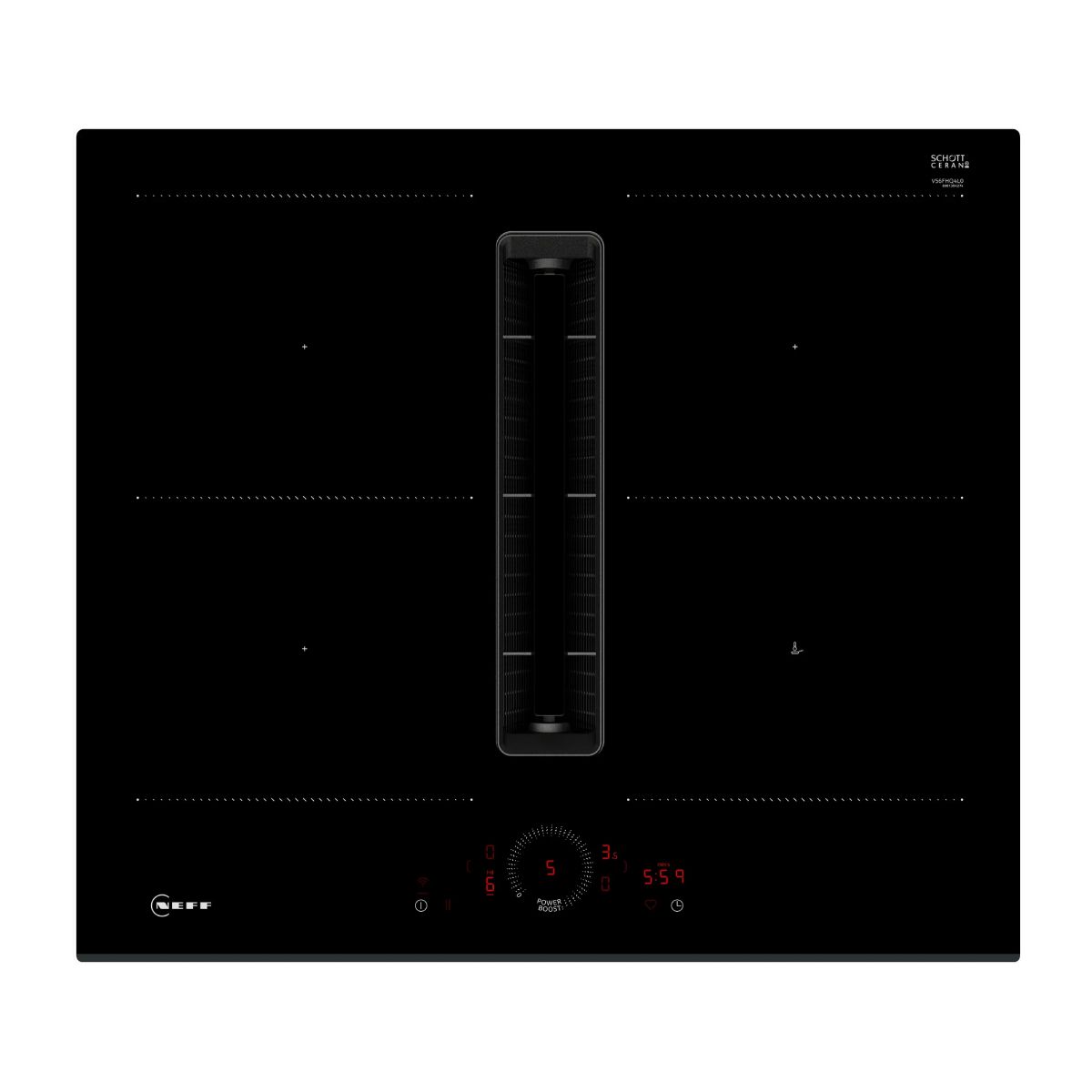 NEFF V56FHQ4L0 Επαγωγική Εστία με Ενσωματωμένο Απορροφητήρα, 60cm