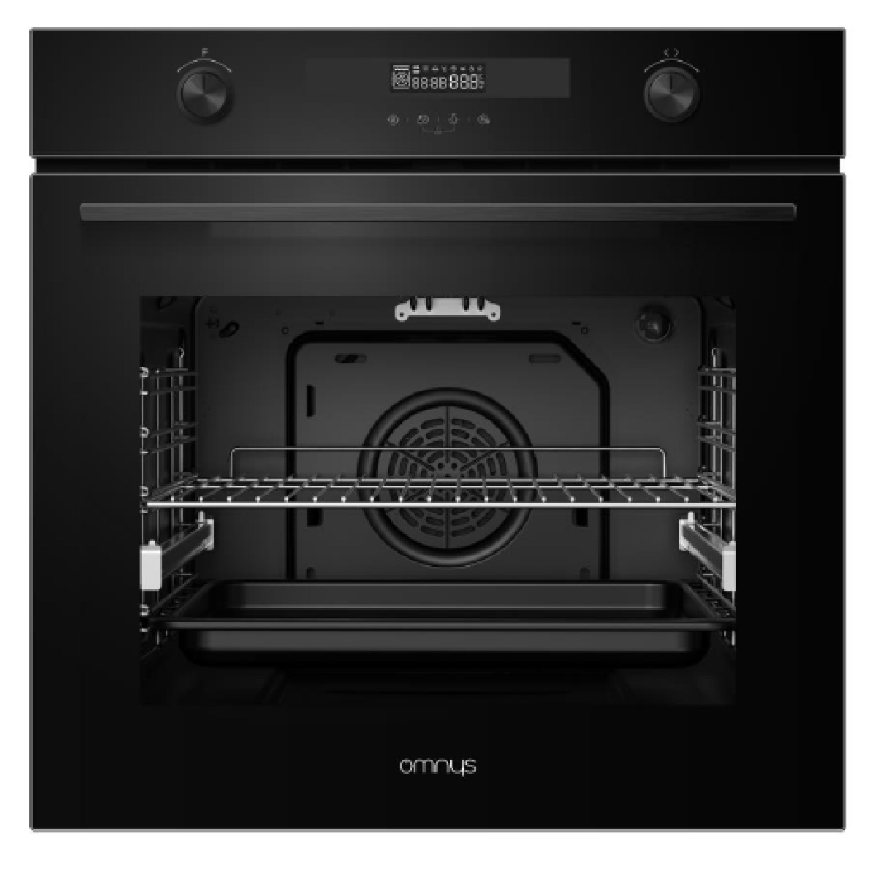 OMNYS OV7213DPBL Εντοιχιζόμενος Φούρνος 72Lt, Μαυρο Γυαλί