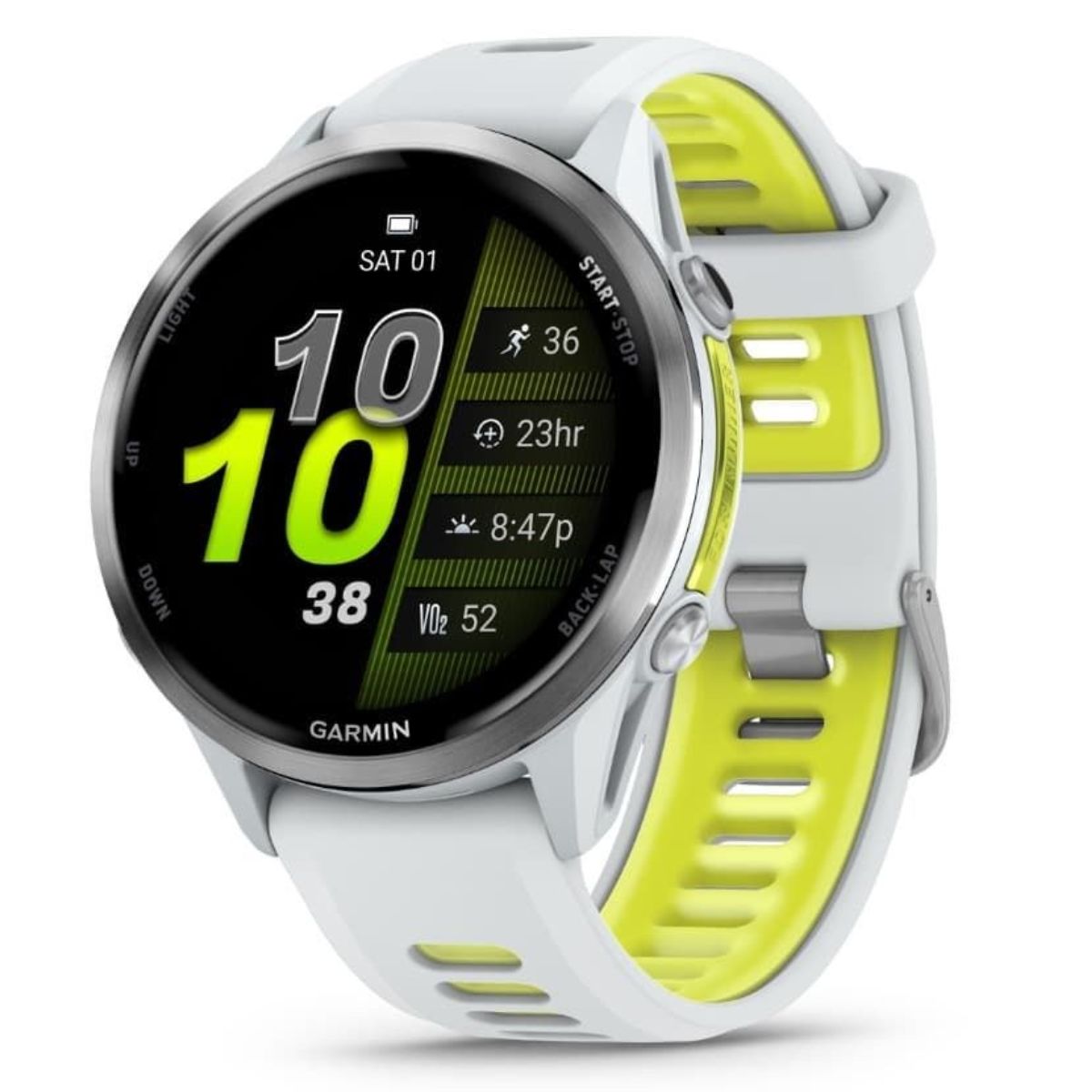 GARMIN 010-02969-11 Forerunner 970 Music Smartwatch, Άσπρο με Whitestone/Διάφανο Amp Yellow Λουράκι