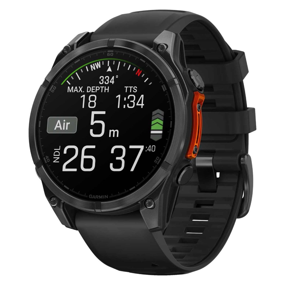 GARMIN 010-02904-00 Fenix 8 AMOLED Smartwatch, Γκρίζο με Μαύρο Λουράκι
