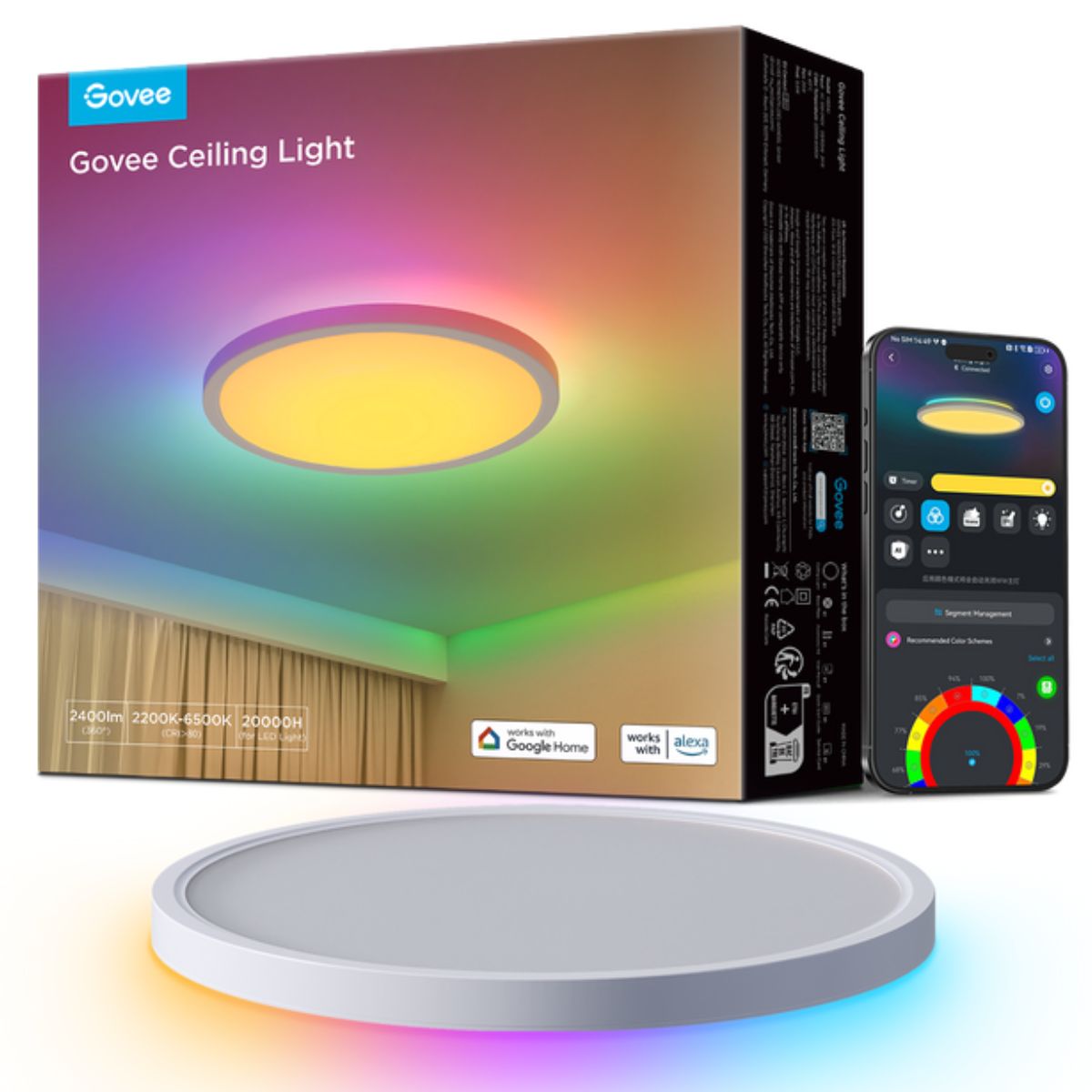 GOVEE Η80Α1 Smart LED Φωτιστικό Οροφής, Πολύχρωμο