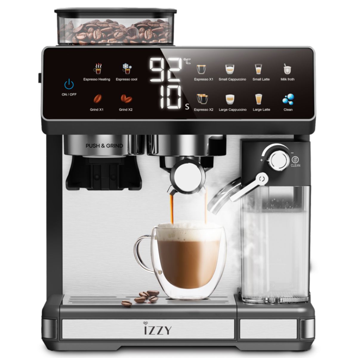 IZZY 225253 IZ-6028 Barista Expert Ημιαυτόματη Μηχανή Espresso, Μαύρο